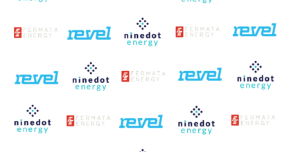 Revel, ninedot and ferma logos